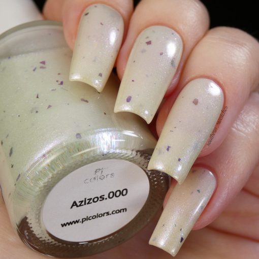 Azizos.000 Pale Green White Nail Polish by PI Colors