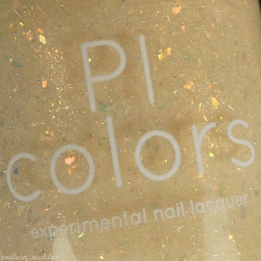 Honey Milk.060 Milky Gold Nail Polish Topper with Iridescent Orange/Pink/Gold Flakies